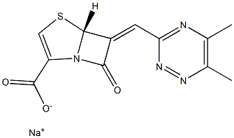 (5R)-7-Oxo-6-[(5,6-dimethyl-1,2,4-triazin-3-yl)methylene]-4-thia-1-azabicyclo[3.2.0]hept-2-ene-2-carboxylic acid sodium salt 结构式