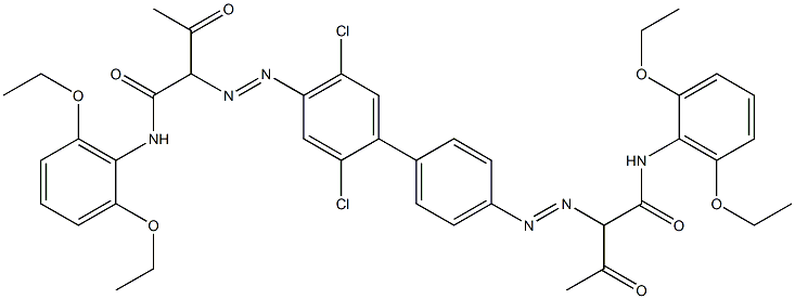 4,4'-Bis[[1-(2,6-diethoxyphenylamino)-1,3-dioxobutan-2-yl]azo]-2,5-dichloro-1,1'-biphenyl 结构式