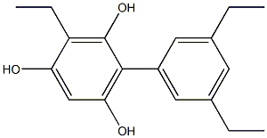 2-Ethyl-4-(3,5-diethylphenyl)benzene-1,3,5-triol 结构式