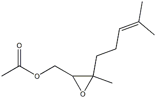 Acetic acid 3-methyl-3-(4-methyl-3-pentenyl)oxiranylmethyl ester 结构式