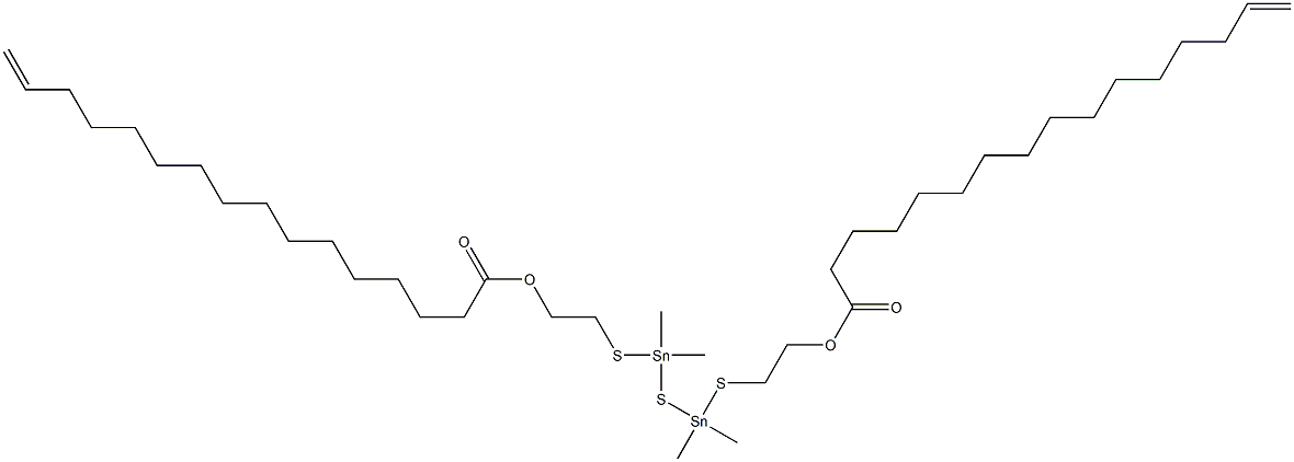 Bis[dimethyl[[2-(14-pentadecenylcarbonyloxy)ethyl]thio]stannyl] sulfide 结构式