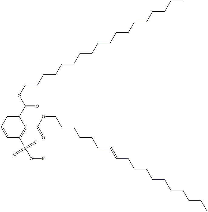 3-(Potassiosulfo)phthalic acid di(7-octadecenyl) ester 结构式