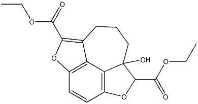 9a-Hydroxy-7,8,9,9a-tetrahydro-2,5-dioxa-1H-cyclohept[jkl]-as-indacene-1,6-dicarboxylic acid diethyl ester 结构式