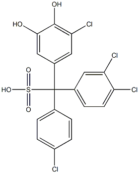 (4-Chlorophenyl)(3,4-dichlorophenyl)(5-chloro-3,4-dihydroxyphenyl)methanesulfonic acid 结构式