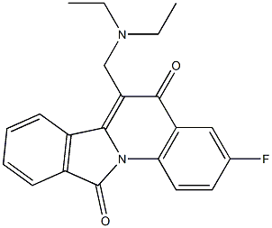 3-Fluoro-6-[(diethylamino)methyl]isoindolo[2,1-a]quinoline-5,11(5H)-dione 结构式