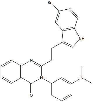 2-[2-(5-Bromo-1H-indol-3-yl)ethyl]-3-(3-dimethylaminophenyl)quinazolin-4(3H)-one 结构式