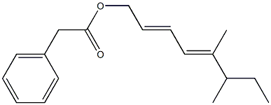 Phenylacetic acid 5,6-dimethyl-2,4-octadienyl ester 结构式