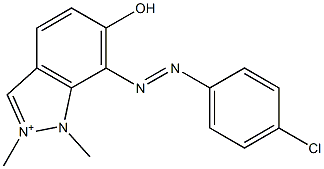 7-[(4-Chlorophenyl)azo]-6-hydroxy-1,2-dimethyl-1H-indazol-2-ium 结构式