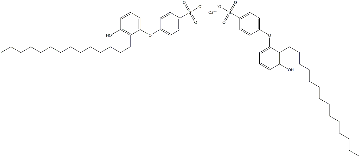 Bis(3'-hydroxy-2'-tetradecyl[oxybisbenzene]-4-sulfonic acid)calcium salt 结构式