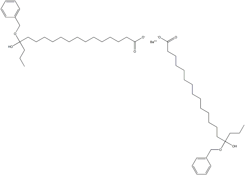 Bis(15-benzyloxy-15-hydroxystearic acid)barium salt 结构式