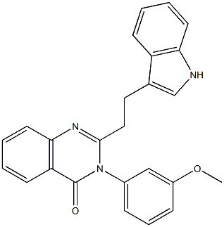 2-[2-(1H-Indol-3-yl)ethyl]-3-(3-methoxyphenyl)quinazolin-4(3H)-one 结构式