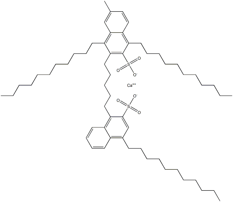 Bis(1,4-diundecyl-2-naphthalenesulfonic acid)calcium salt 结构式