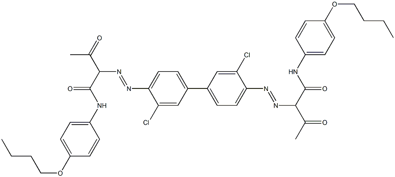 4,4'-Bis[[1-(4-butoxyphenylamino)-1,3-dioxobutan-2-yl]azo]-3,3'-dichloro-1,1'-biphenyl 结构式