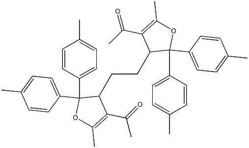 3,3'-(Ethylene)bis[4-acetyl-2,3-dihydro-5-methyl-2,2-bis(4-methylphenyl)furan] 结构式