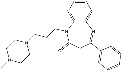 2-Phenyl-5-[3-(4-methylpiperazin-1-yl)propyl]-3H-pyrido[2,3-b][1,4]diazepin-4(5H)-one 结构式