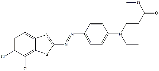 6,7-Dichloro-2-[4-[N-ethyl-N-(2-methoxycarbonylethyl)amino]phenylazo]benzothiazole 结构式