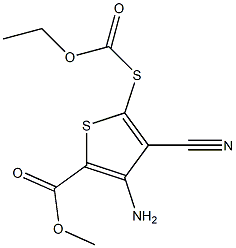 [[4-Amino-3-cyano-5-(methoxycarbonyl)thiophen-2-yl]thio]formic acid ethyl ester 结构式