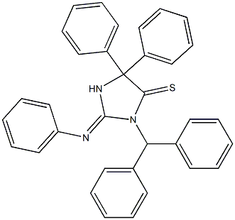 1-Diphenylmethyl-2-(phenylimino)-4,4-diphenylimidazolidine-5-thione 结构式