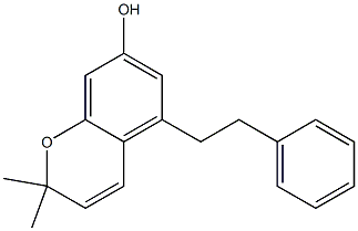 2,2-Dimethyl-7-hydroxy-5-(2-phenylethyl)-2H-1-benzopyran 结构式