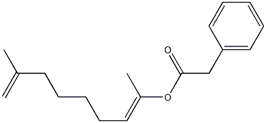 Phenylacetic acid 1,7-dimethyl-1,7-octadienyl ester 结构式