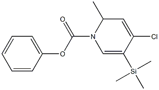 4-Chloro-1,2-dihydro-2-methyl-5-(trimethylsilyl)pyridine-1-carboxylic acid phenyl ester 结构式