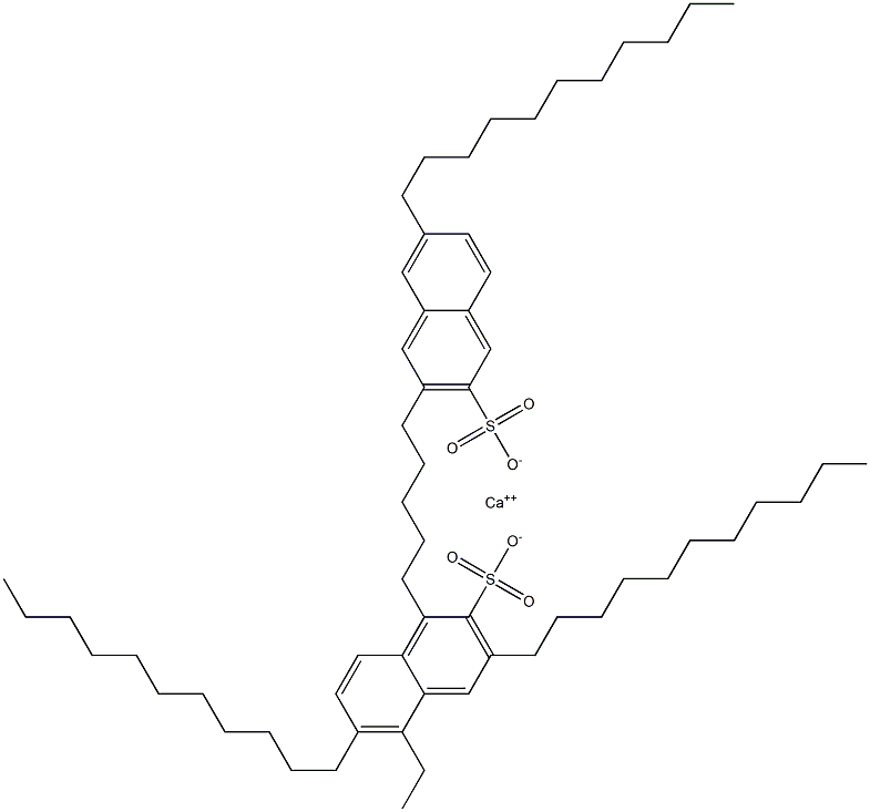 Bis(3,6-diundecyl-2-naphthalenesulfonic acid)calcium salt 结构式