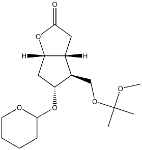 (1S,5R,6S,7R)-6-[(1-Methoxy-1-methylethoxy)methyl]-7-(tetrahydro-2H-pyran-2-yloxy)-2-oxabicyclo[3.3.0]octan-3-one 结构式