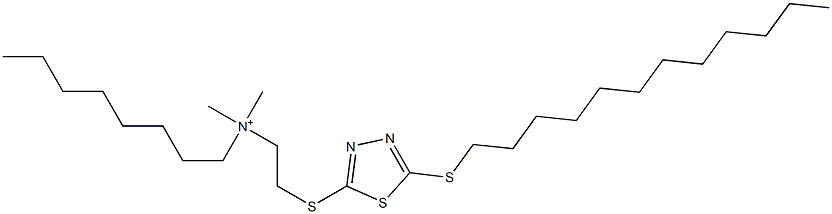 N-[2-(5-Dodecylthio-1,3,4-thiadiazol-2-ylthio)ethyl]-N,N-dimethyl-1-octanaminium 结构式