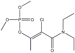 Phosphoric acid dimethyl(Z)-1-chloro-1-(N,N-diethylcarbamoyl)-1-propene-2-yl ester 结构式