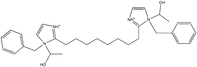 2,2'-(1,8-Octanediyl)bis[1-benzyl-1-(1-hydroxyethyl)imidazolium] 结构式