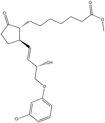 (13E,15S)-15-Hydroxy-9-oxo-16-(3-chlorophenoxy)-17,18,19,20-tetranorprost-13-en-1-oic acid methyl ester 结构式