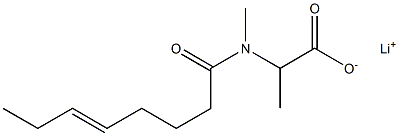 2-[N-Methyl-N-(5-octenoyl)amino]propionic acid lithium salt 结构式