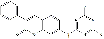 3-Phenyl-7-(4,6-dichloro-1,3,5-triazin-2-ylamino)coumarin 结构式
