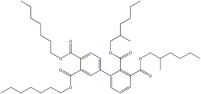 1,1'-Biphenyl-2,3,3',4'-tetracarboxylic acid 3',4'-diheptyl 2,3-di(2-methylhexyl) ester 结构式