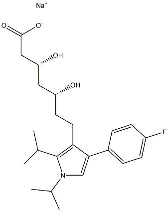 (3R,5R)-3,5-Dihydroxy-7-[1,2-diisopropyl-4-(4-fluorophenyl)-1H-pyrrol-3-yl]heptanoic acid sodium salt 结构式