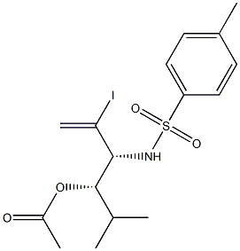Acetic acid (1S,2R)-1-isopropyl-2-(tosylamino)-3-iodo-3-butenyl ester 结构式