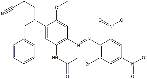 4-(2,4-Dinitro-6-bromophenyl)azo-2-methoxy-5-acetylamino-N-cyanoethyl-N-benzylaniline 结构式