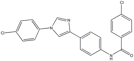 4-Chloro-N-[4-[1-[4-chlorophenyl]-1H-imidazol-4-yl]phenyl]benzamide 结构式