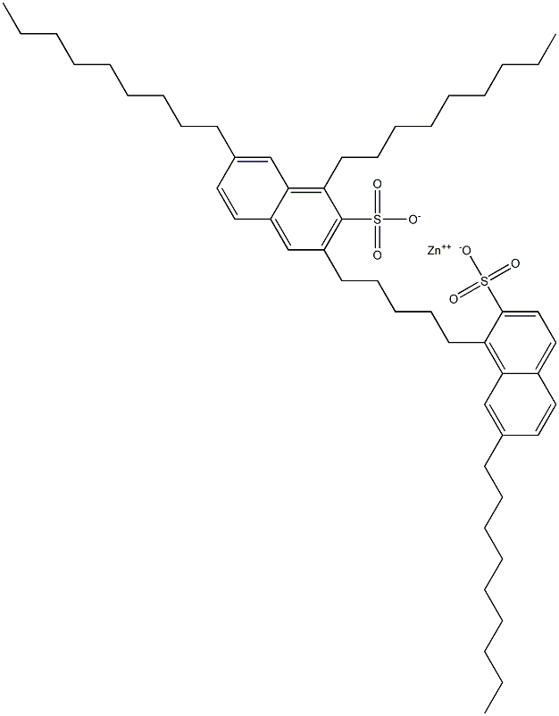 Bis(1,7-dinonyl-2-naphthalenesulfonic acid)zinc salt 结构式