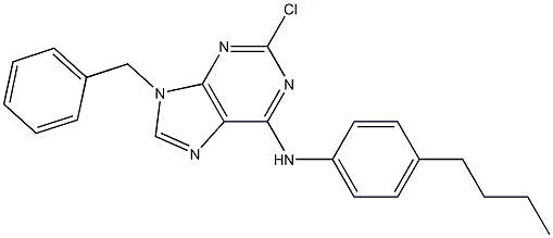 9-Benzyl-2-chloro-6-(4-butylphenylamino)-9H-purine 结构式