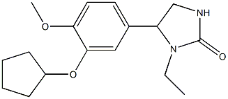 3-Ethyl-4-[3-cyclopentyloxy-4-methoxyphenyl]-2-imidazolidone 结构式