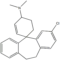 3-Chloro-10,11-dihydro-N,N-dimethylspiro[5H-dibenzo[a,d]cycloheptene-5,1'-[2]cyclohexen]-4'-amine 结构式