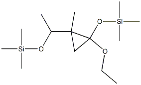 1-Ethyloxy-1-(trimethylsilyloxy)-3-methyl-3-[1-(trimethylsilyloxy)ethyl]cyclopropane 结构式