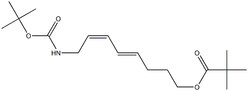 Pivalic acid [(4E,6Z)-8-[(tert-butyloxycarbonyl)amino]-4,6-octadienyl] ester 结构式