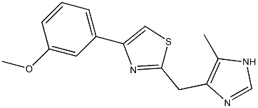 4-(3-Methoxyphenyl)-2-(5-methyl-1H-imidazol-4-ylmethyl)thiazole 结构式