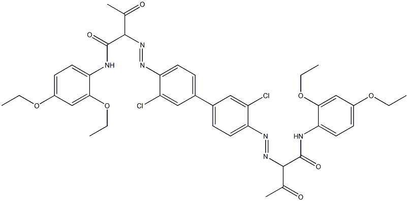 4,4'-Bis[[1-(2,4-diethoxyphenylamino)-1,3-dioxobutan-2-yl]azo]-3,3'-dichloro-1,1'-biphenyl 结构式