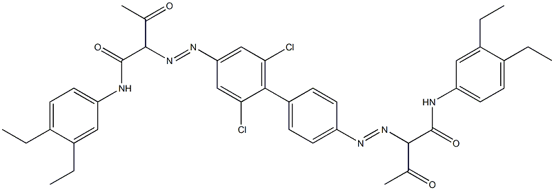 4,4'-Bis[[1-(3,4-diethylphenylamino)-1,3-dioxobutan-2-yl]azo]-2,6-dichloro-1,1'-biphenyl 结构式