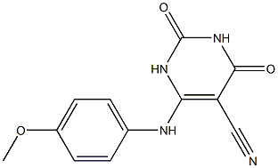 6-(4-Methoxyanilino)-1,2,3,4-tetrahydro-2,4-dioxopyrimidine-5-carbonitrile 结构式