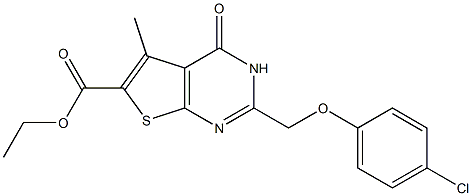 5-Methyl-2-[(4-chlorophenoxy)methyl]-3,4-dihydro-4-oxothieno[2,3-d]pyrimidine-6-carboxylic acid ethyl ester 结构式