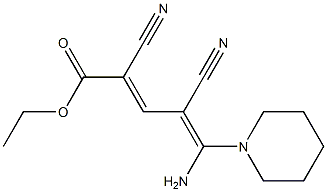 5-Amino-2,4-dicyano-5-piperidino-2,4-pentadienoic acid ethyl ester 结构式